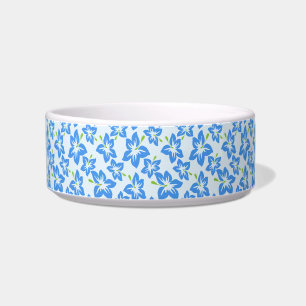 Blauwe Hibiscus, Blauwe Bloemen, Bloempatroon Voerbakje