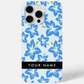 Blauwe Hibiscus, Blauwe Bloemen, Je Naam Case-Mate iPhone Case (Achterkant)
