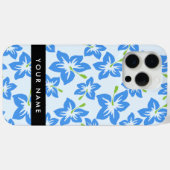 Blauwe Hibiscus, Blauwe Bloemen, Je Naam Case-Mate iPhone Case (Achterkant (horizontaal))