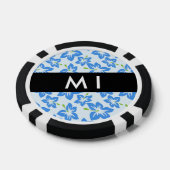 Blauwe Hibiscus, Blauwe Bloemen, Je Naam Poker Chips (Enkel)