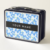 Blauwe Hibiscus, Blauwe bloemen, Jouw naam (Achterkant)