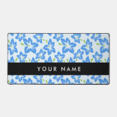Blauwe Hibiscus, Blauwe bloemen, Jouw naam Bureaumat (Voorkant)