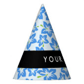 Blauwe Hibiscus, Blauwe bloemen, Jouw naam Feesthoedjes (Links)