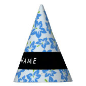 Blauwe Hibiscus, Blauwe bloemen, Jouw naam Feesthoedjes (Rechts)