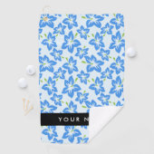 Blauwe Hibiscus, Blauwe bloemen, Jouw naam Golfhanddoek (Insitu)