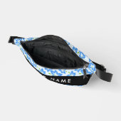 Blauwe Hibiscus, Blauwe bloemen, Jouw naam Heuptasje (Open)