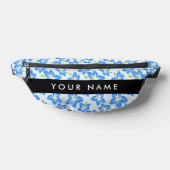 Blauwe Hibiscus, Blauwe bloemen, Jouw naam Heuptasje (Liggend)