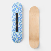 Blauwe Hibiscus, Blauwe bloemen, Jouw naam Persoonlijk Skateboard (Voorkant)