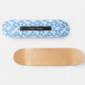 Blauwe Hibiscus, Blauwe bloemen, Jouw naam Persoonlijk Skateboard (Horizontaal)