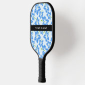 Blauwe Hibiscus, Blauwe bloemen, Jouw naam Pickleball Paddle (Links)