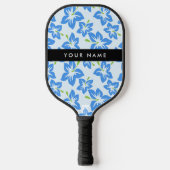 Blauwe Hibiscus, Blauwe bloemen, Jouw naam Pickleball Paddle (Voorkant)