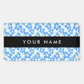 Blauwe Hibiscus, Blauwe bloemen, Jouw naam Spandoek (Horizontaal)