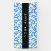 Blauwe Hibiscus, Blauwe bloemen, Jouw naam Spandoek (Verticaal)
