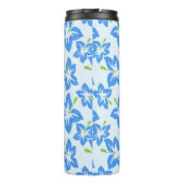 Blauwe Hibiscus, Blauwe bloemen, Jouw naam Thermosbeker (Achterkant)