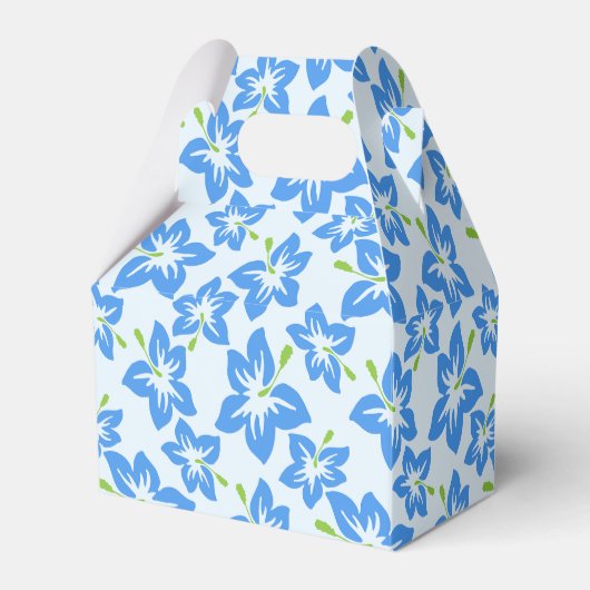 Blauwe hibiscus, blauwe bloemen, patroon van bloem bedankdoosjes (Voorkant Zijde)