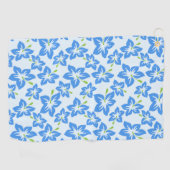 Blauwe hibiscus, blauwe bloemen, patroon van bloem golfhanddoek (Horizontaal)