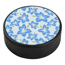 Blauwe hibiscus, blauwe bloemen, patroon van bloem hockey puck