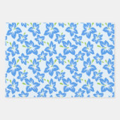 Blauwe hibiscus, blauwe bloemen, patroon van bloem inpakpapier vel (Voorkant 2)