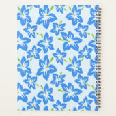 Blauwe hibiscus, blauwe bloemen, patroon van bloem planner (Achterkant)