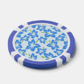 Blauwe hibiscus, blauwe bloemen, patroon van bloem poker chips (Enkel)