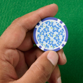 Blauwe hibiscus, blauwe bloemen, patroon van bloem poker chips