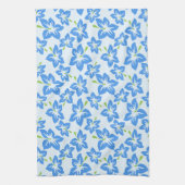 Blauwe hibiscus, blauwe bloemen, patroon van bloem theedoek (Verticaal)