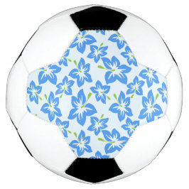 Blauwe hibiscus, blauwe bloemen, patroon van bloem voetbal