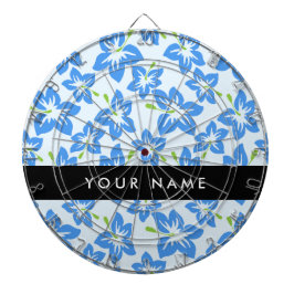 Blauwe Hibiscus, Blauwe Bloemen, Uw Naam Dartbord