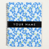 Blauwe Hibiscus, Blauwe Bloemen, Uw Naam Planner (Voorkant)