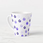 Blauwe Hibiscus Bloem Latte Mok (Linkerhoek)