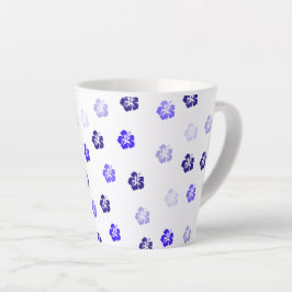Blauwe Hibiscus Bloem Latte Mok