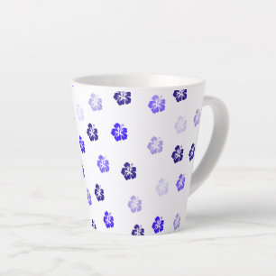 Blauwe Hibiscus Bloem Latte Mok