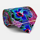 Blauwe Hibiscus bloem Stropdas (Opgerold)