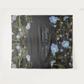 Blauwe Hibiscus en Swallows Floral Wedding Backdro Wandkleed (Voorkant (horizontaal))