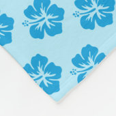 Blauwe Hibiscus Fleece Dekbed Deken (Hoek)