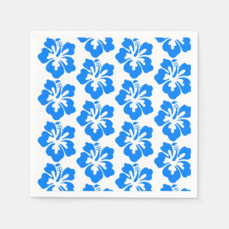 Blauwe Hibiscus Hawaiian Flower Luau Verjaardag Servet
