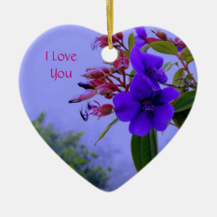 Blauwe Hibiscus, ik hou van je ornament