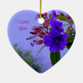 Blauwe Hibiscus, ik hou van je ornament (Achterkant)