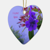 Blauwe Hibiscus, ik hou van je ornament (Links)