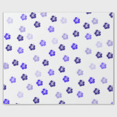 Blauwe Hibiscus Inpakpapier (Vlak)