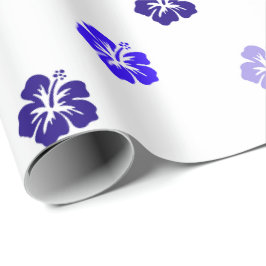 Blauwe Hibiscus Inpakpapier
