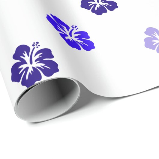 Blauwe Hibiscus Inpakpapier (Rol Hoek)