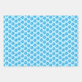 Blauwe Hibiscus Inpakpapier Set Vel (Voorkant)