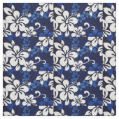 blauwe hibiscus stof (Swatch)