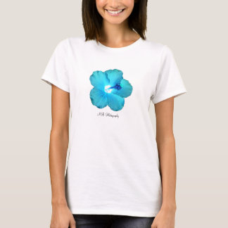 Blauwe Hibiscus-tank T-shirt