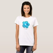 Blauwe Hibiscus-tank T-shirt (Voorkant volledig)