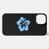Blauwe hibiscus telefoonhoesje iPhone hoesje (Achterkant horizontaal)
