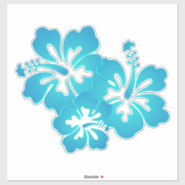 Blauwe Hibiscus Tropical Flowers Sticker