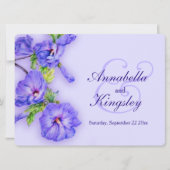 Blauwe hibiscus-uitnodiging voor bruiloft kaart (Voorkant)