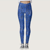 Blauwe Hieroglypen Leggings (Voorkant)